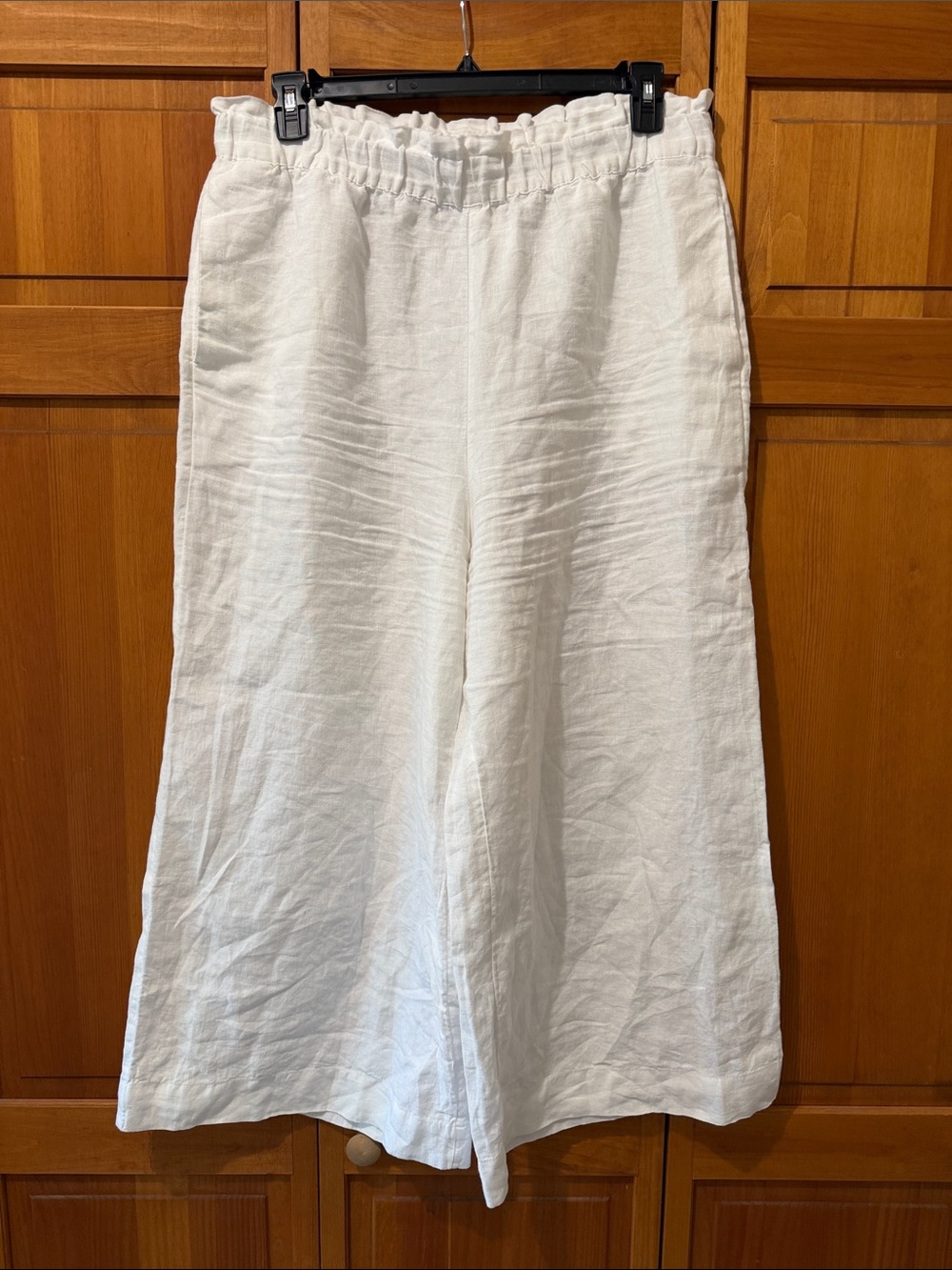 Chicos Wide Leg White Linen Pants